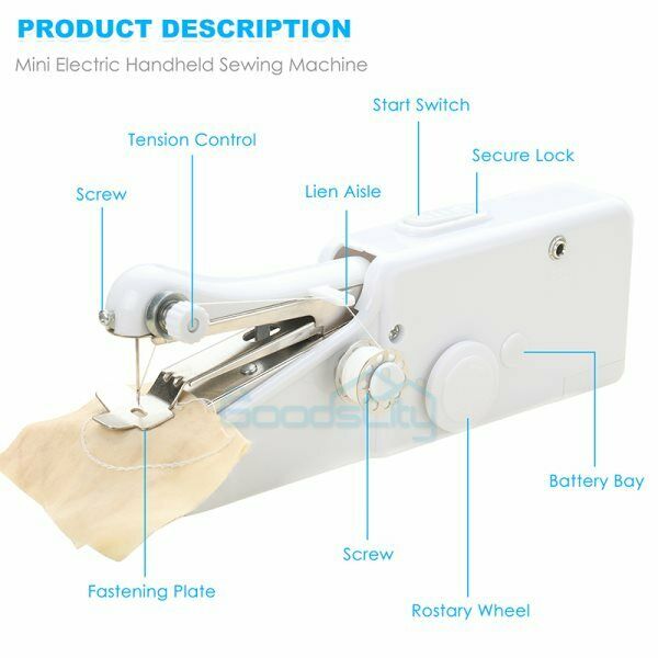 Mini Diy Portable Sewing Machine Tailor Stitch Hand-held Home Travel  Cordless